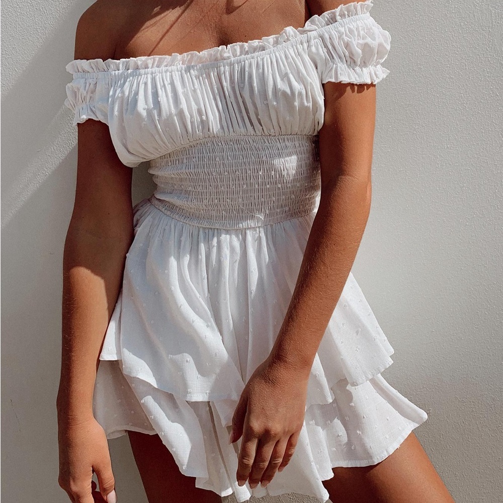 PRINCESS POLLY The Love Galore Romper White